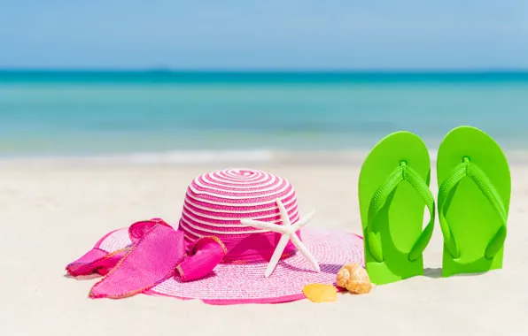 Picture sand, beach, stay, star, hat, shell, summer, beach