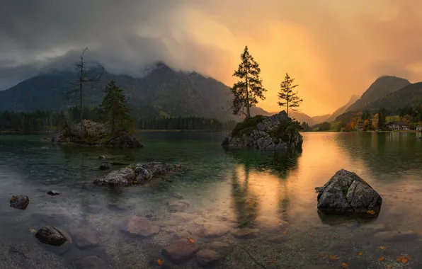 Clouds, light, mountains, nature, Germany, Bayern