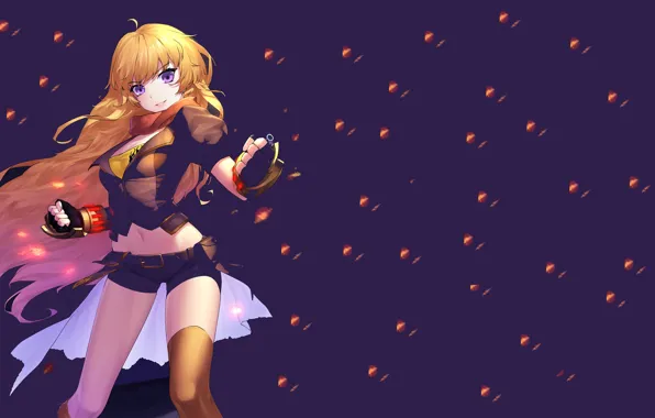 Girl, yellow, fighter, RWBY