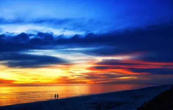 Sea, the sky, landscape, sunset