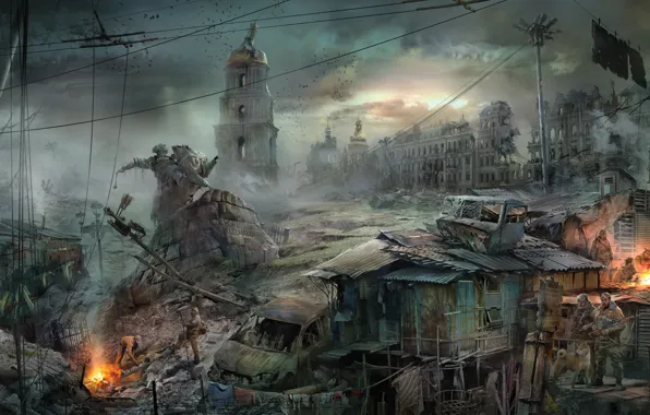 The city, Apocalypse, art, the end of the world, pustosh, Bogdan