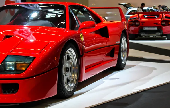 Red, Auto, Lamborghini, Ferrari, F40, Supercar