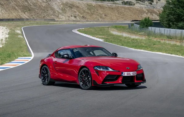 Coupe, Toyota, Supra, sport car, sports car, rear-wheel drive, Toyota GR, red body