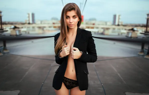 Chest, look, sexy, pose, model, body, panties, makeup