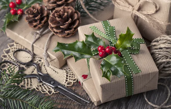 Winter, holiday, gift, Christmas, New year, Happy New Year, box, winter