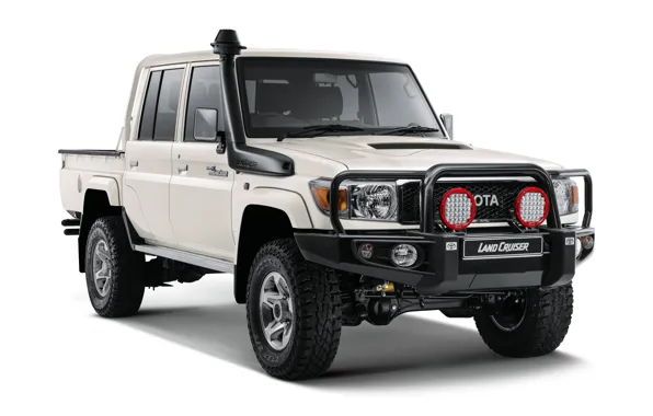 Picture photo, White, Toyota, Pickup, Car, Double Cab, Land Cruiser, 2019