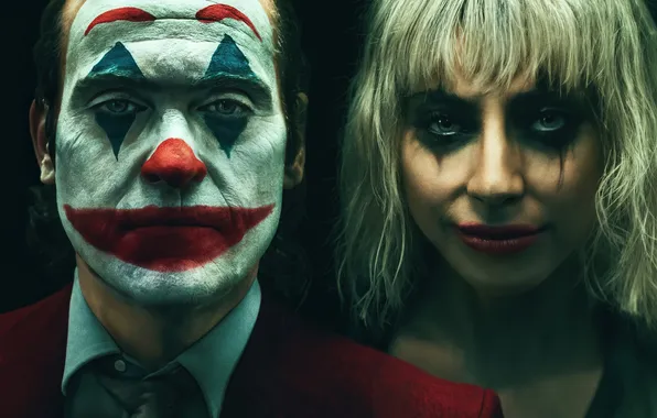 Clown, two, makeup, Lady Gaga, Joker: Madness for Two