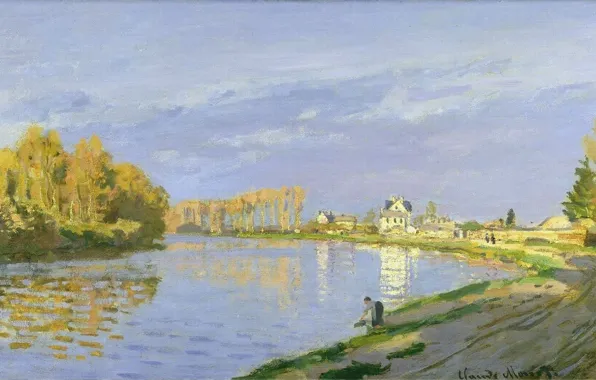 Picture landscape, river, picture, Claude Monet, The Seine near Bougival