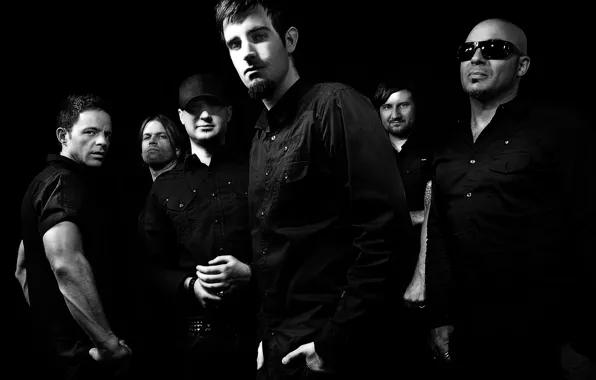 Picture black and white, group, b/W, Rock, Pendulum, Drum and Bass, composition