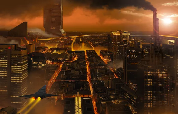 Pipe, the city, smoke, facilities, Polluted Colony