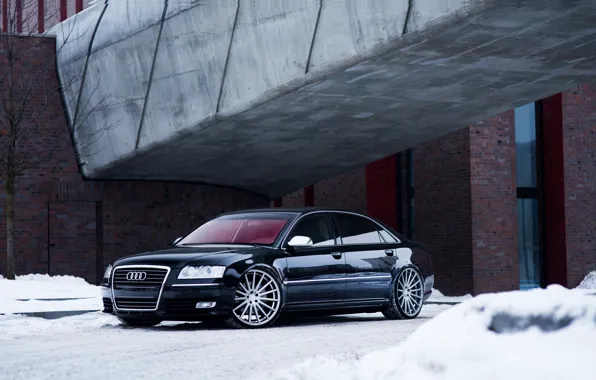 Picture Audi, Beautiful, Winter, Black, Snow, VAG