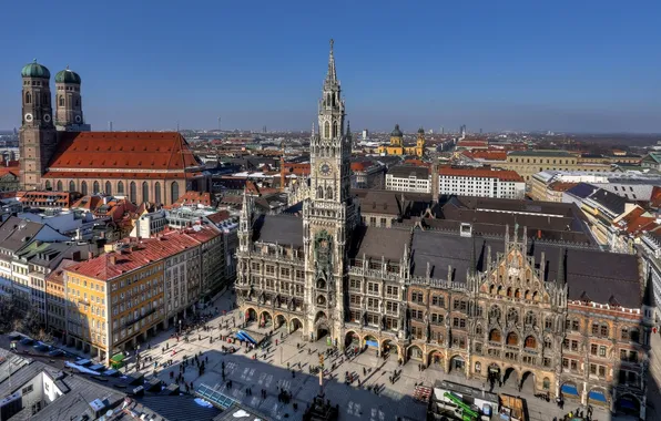 Picture Germany, Munich, Bayern, Germany, Munich, Bavaria, Marienplatz, New town hall