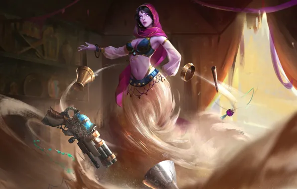 Sand, Girl, Girl, Magic, Weapons, Art, Art, Style