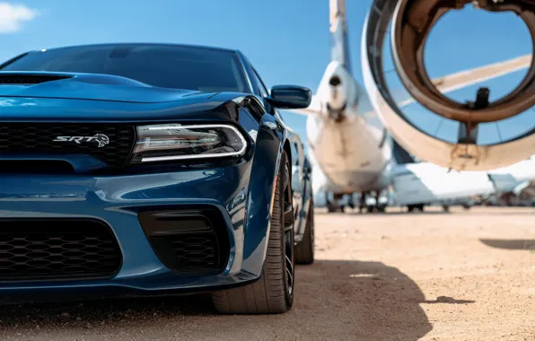 The plane, Headlight, The hood, Dodge, Charger, Hellcat, SRT, 2020