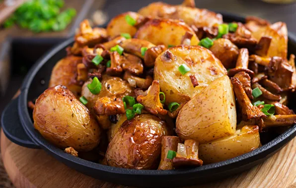 Picture mushrooms, bow, potatoes