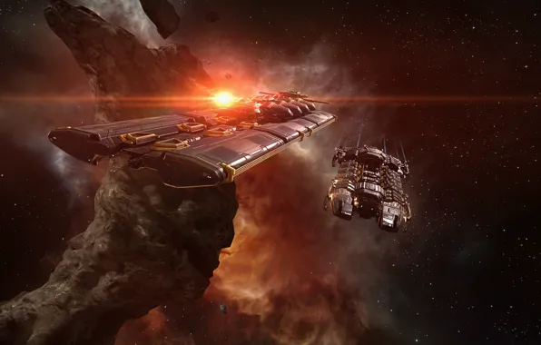 Nebula, asteroids, Space, space, spaceship, eve online, space ship, coooper