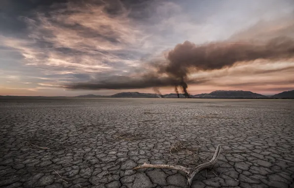 The sky, desert, the evening
