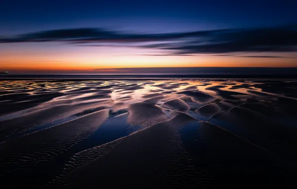 Sea, beach, the sky, night, the evening, Bay