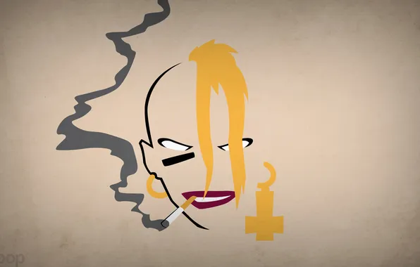 Picture girl, minimalism, cigarette, blo0p, tankgirl