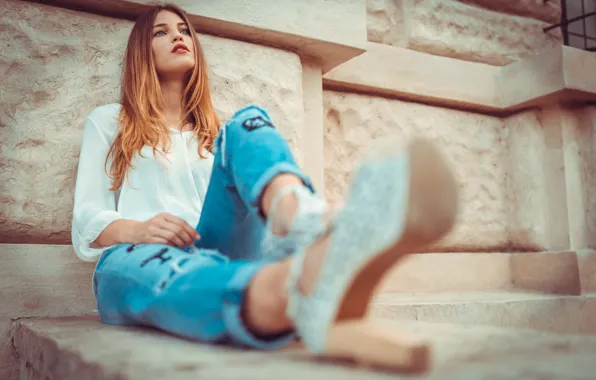 Look, girl, photo, jeans, blouse, Laura Z, Marco Squassina