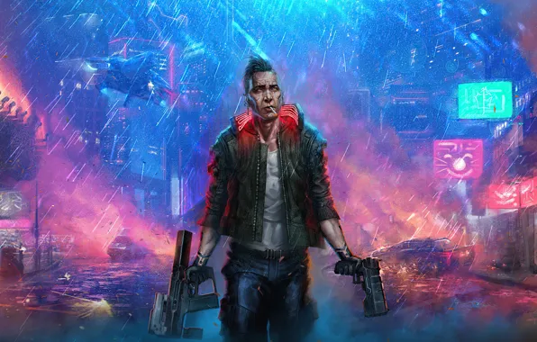 Art, rpg, video game, night city, CD Projekt RED, Cyberpunk 2077, Cyberpunk