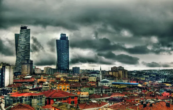 Picture HDR, The sky, Home, Panorama, Roof, Building, Sky, Istanbul