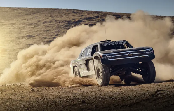 Sand, movement, dust, Volkswagen, 4x4, 2019, Atlas Cross Sport R Concept