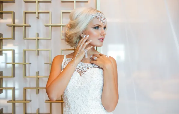 Eyes, look, decoration, face, background, hair, dress, hairstyle