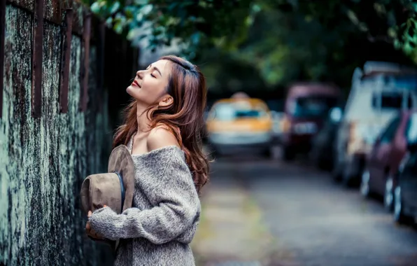 Picture girl, Asian, bokeh