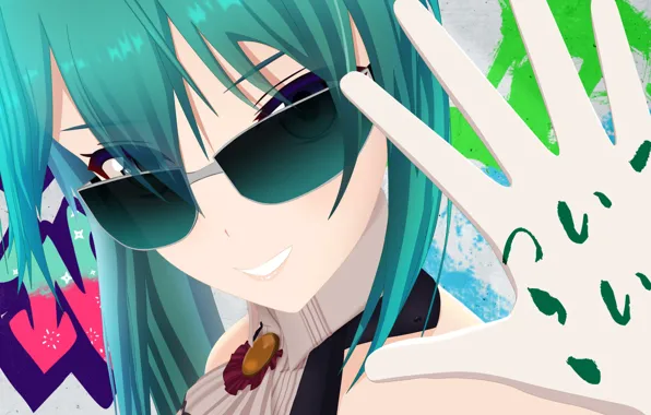 Girl, smile, hand, glasses, Virtual Youtuber, Virtual YouTuber, Suzu Kagura