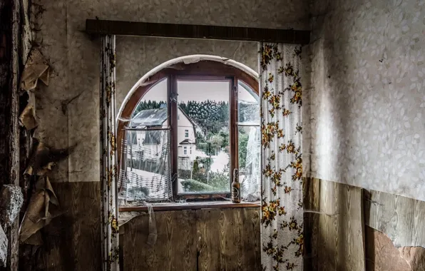 Room, bottle, window