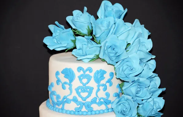 Roses, cake, wedding, Roses, sweet, decor, glaze, wedding