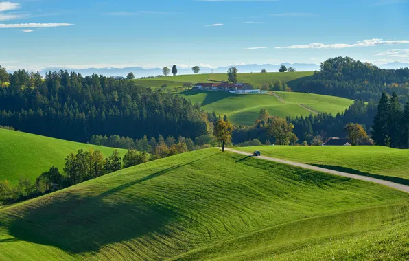 Road, hills, Austria