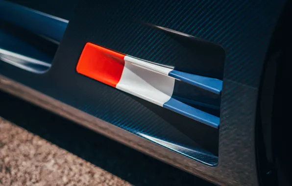 Picture Divo, Bugatti Divo, France, Bugatti, colors, close-up, flag, French