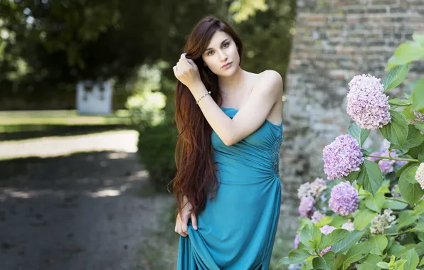 Picture summer, face, model, hair, figure, dress