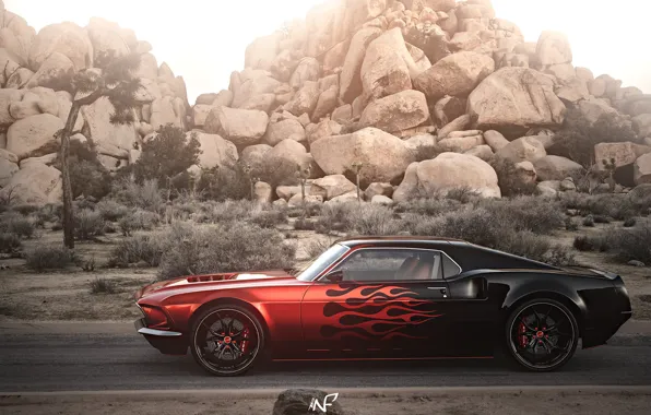 Mustang, Ford, Auto, Fire, Vinyl, Machine, Ford, Mustang