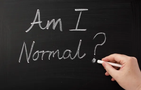 Hand, chalk, blackboard, question