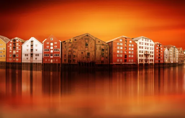 Picture sunset, Norway, Trondheim