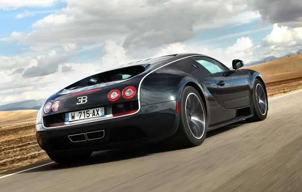 Picture supercar, carbon, Bugatti Veyron, Super Sport, back, hypercar, 16.4