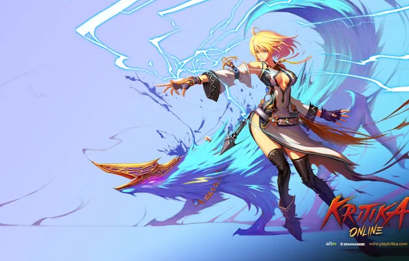 Picture girl, weapons, the game, art, Kritika Online