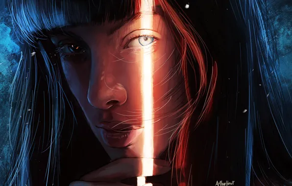 Girl, Figure, Look, Eyes, Lips, Light, Girl, Eyes