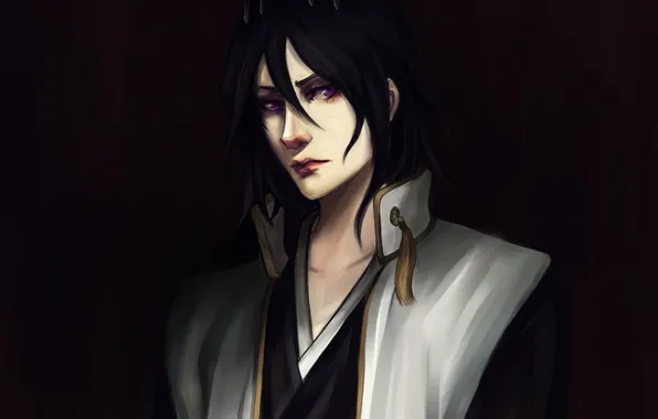 The dark background, art, guy, Bleach, bleach, Robas Arel, Kuchiki Byakuya