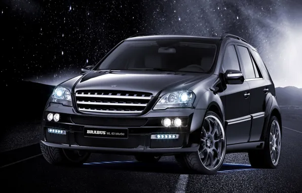 Black, tuning, Mercedes-Benz, Mercedes, jeep, Brabus, tuning, the front