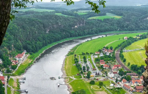 The city, River, Germany, Panorama, Germany, Panorama, Elba river, The Elbe River