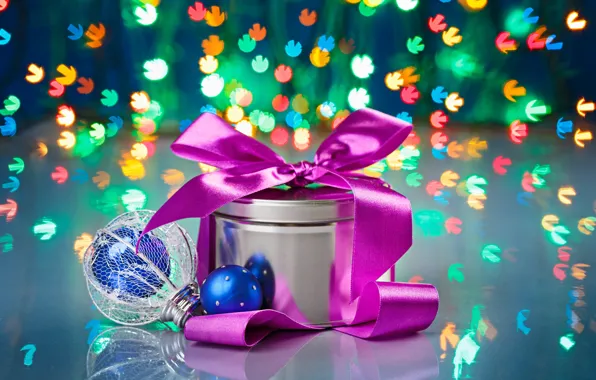 Holiday, gift, bokeh, Christmas toy