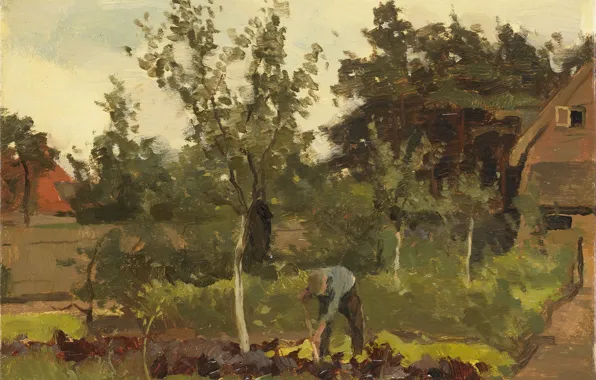 Oil, picture, 1922, The garden, Willem Witsen, Willem Witsen