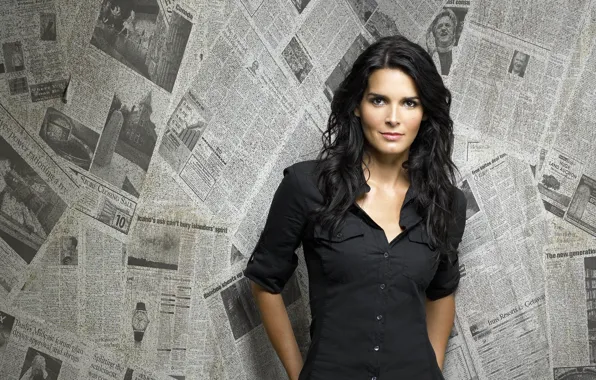 Picture girl, background, model, actress, brunette, newspaper, girl, background