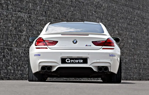 Picture BMW, white, tuning, coupe, g-power, back, f13