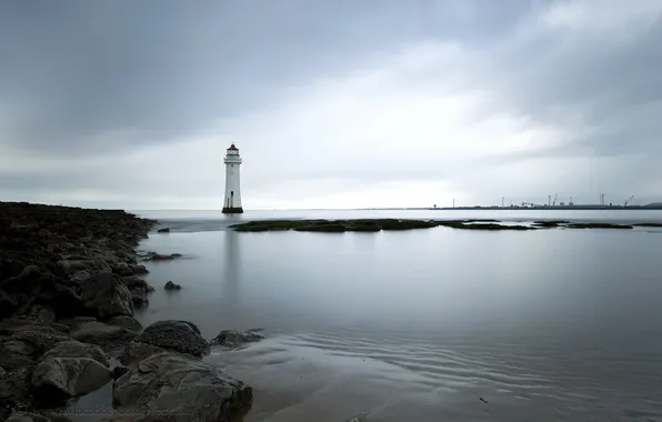 Sea, landscape, lighthouse