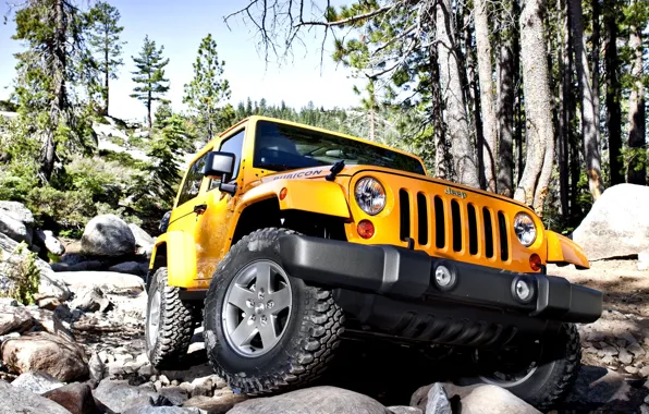 Yellow, Stones, Jeep, Car, Car, Wallpapers, Yellow, SUV